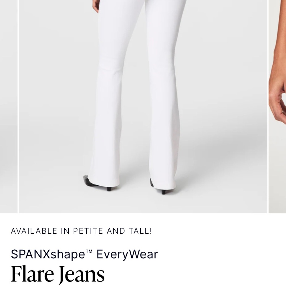 SPANX EveryWear Flare Jeans in White - Regular length.